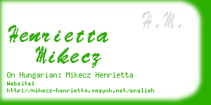 henrietta mikecz business card